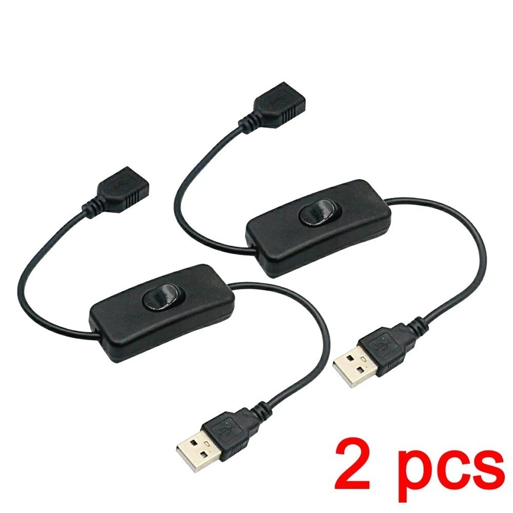 2PCS USB Cable with On Off Switch 30cm for Power and Data Transmission Brand New