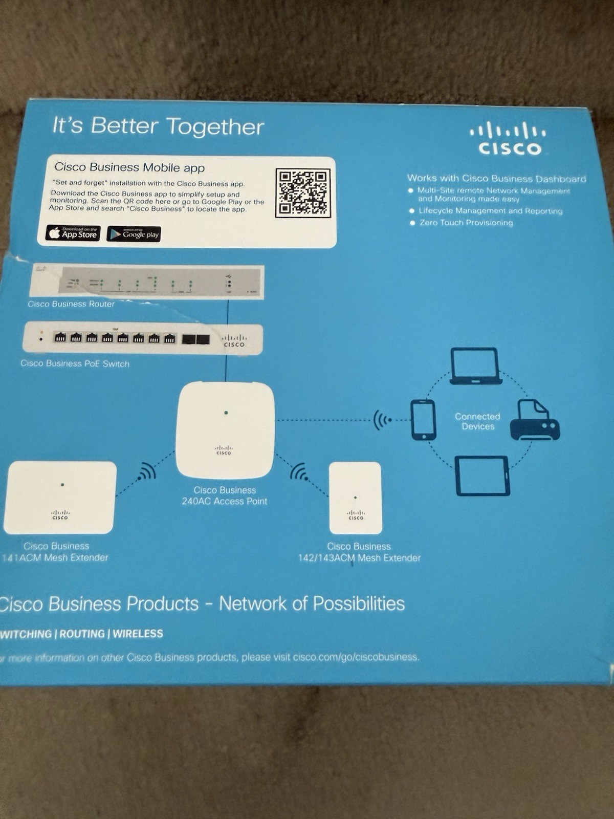 Cisco Business 240AC Wi-Fi Wireless Access Point 2 GbE Ports 802.11ac CBW240AC-B