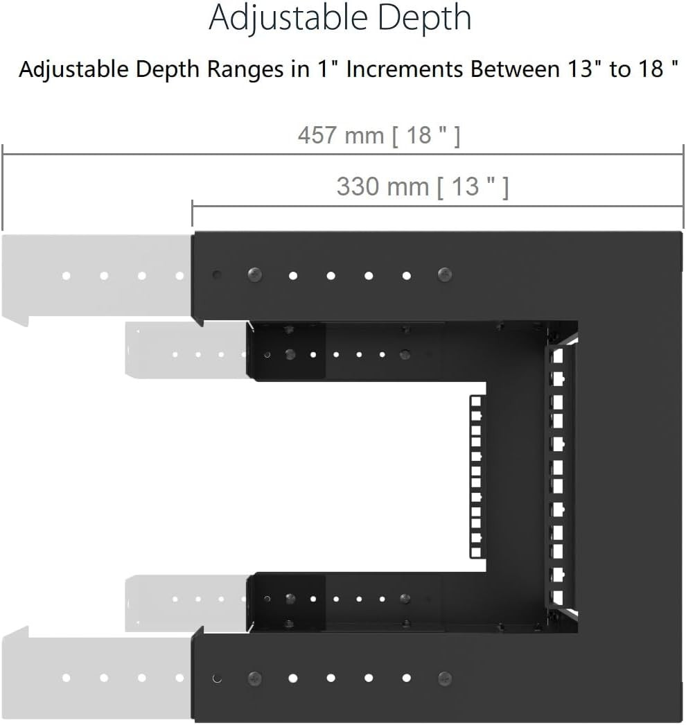6U Vented Wall Mount Rack – Adjustable Depth for AV & IT Equipment