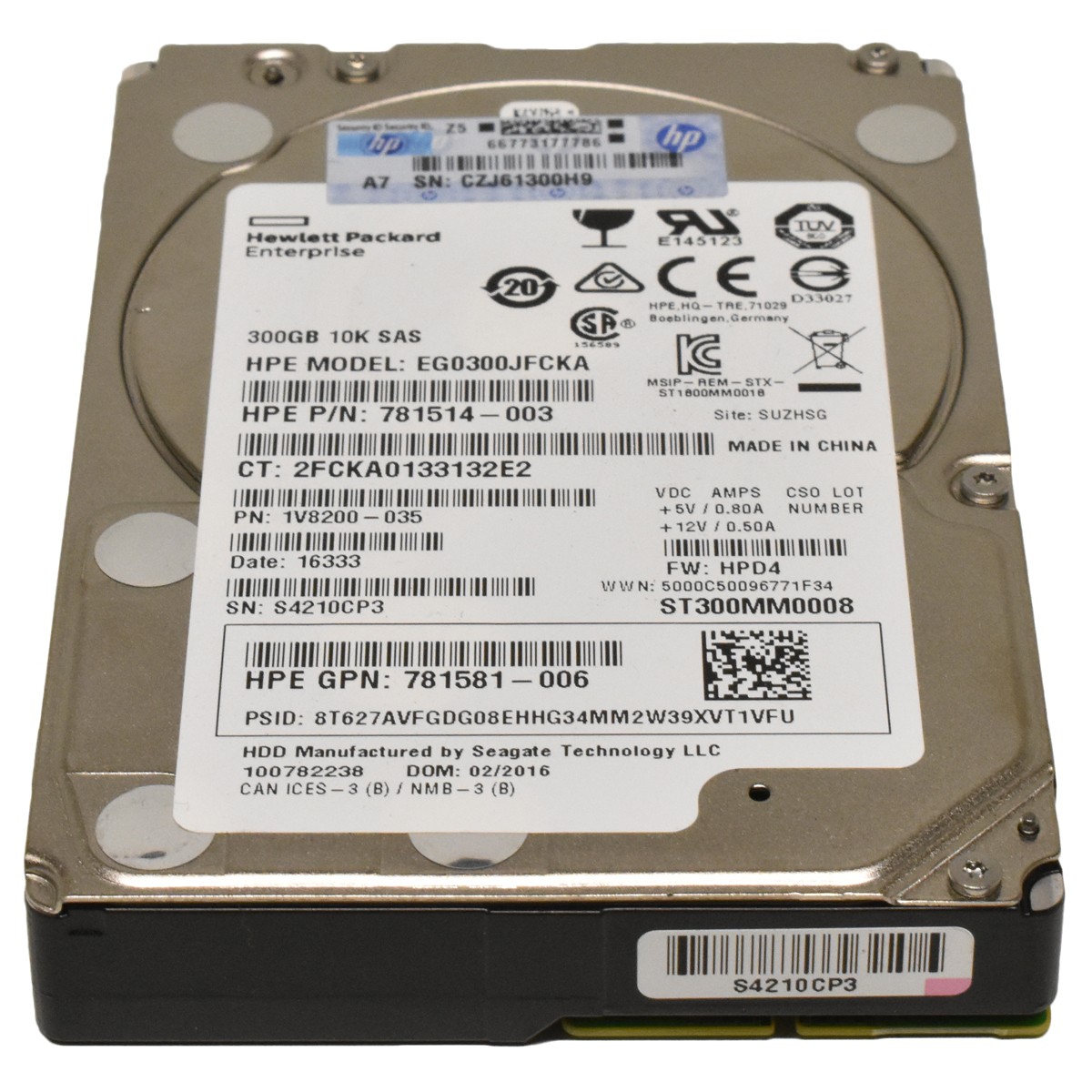 HP 300GB 2.5 6G 10K SAS HDD Hard Drive 507129-004 HUC109030CSS600 for MSA Storge