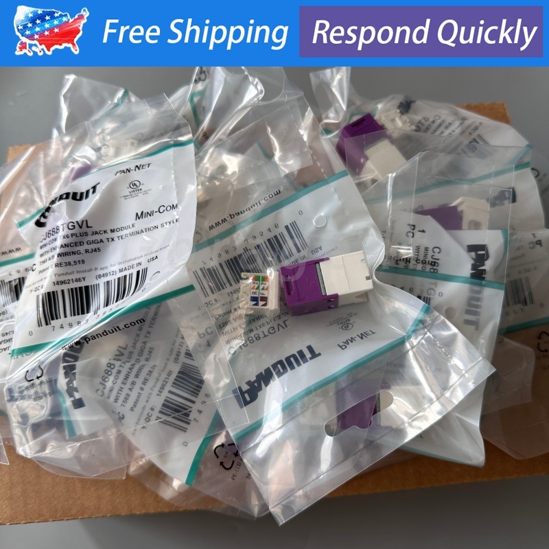 50X Cat6 MiniCom UTP RJ45 Network Jack Module For Panduit CJ688TGVL Giga TX