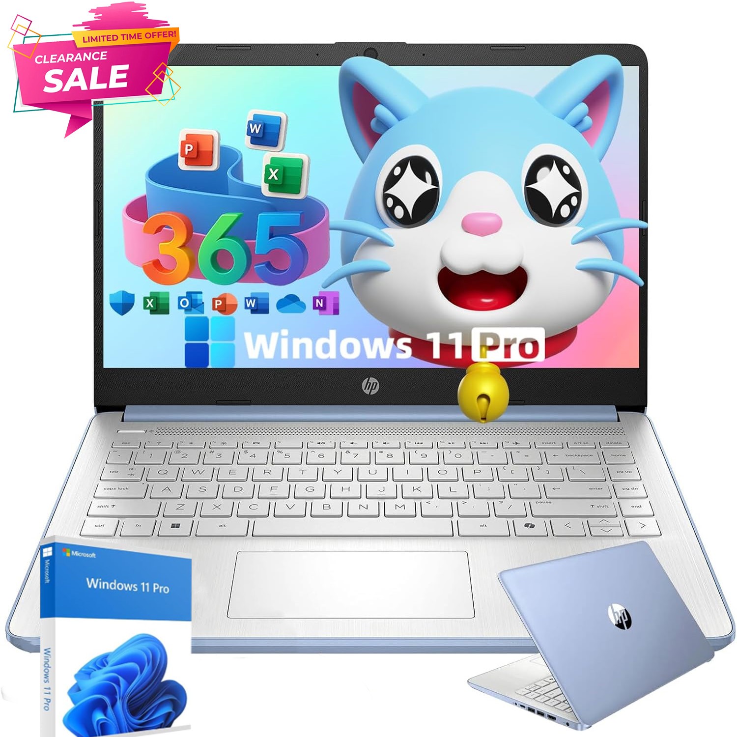 📍HP 14 in Laptop, Intel N150, Up To 16GB RAM, 384GB Copilot AI, Windows 11 Pro