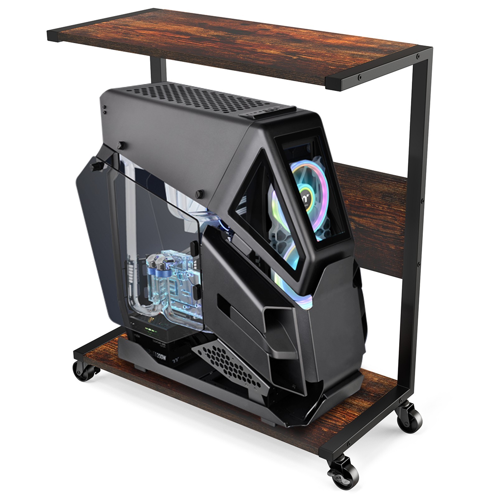 PC Stand Cart Computer Tower Stand Large ATX-Case Sotrage CPU Holder Cart Under