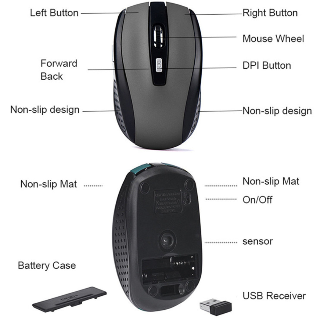 Wireless Optical Mouse Mice 2.4GHz USB Receiver For Laptop PC Computer DPI lot
