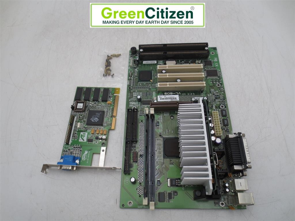 FIC VL-609 Rev. 7 Slot 1 ATX Motherboard Celeron 333MHz 32MB RAM w/ Video Card