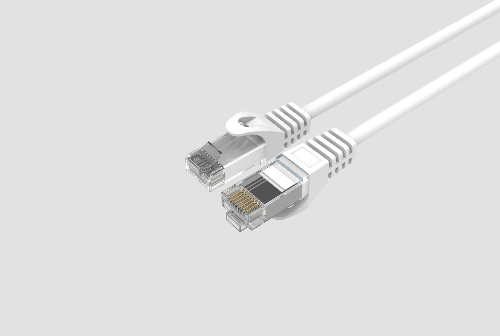 Cat6 Slim Patch Cable 28AWG Bare Copper RJ-45 Ethernet Cable 3ft White 50 Pack