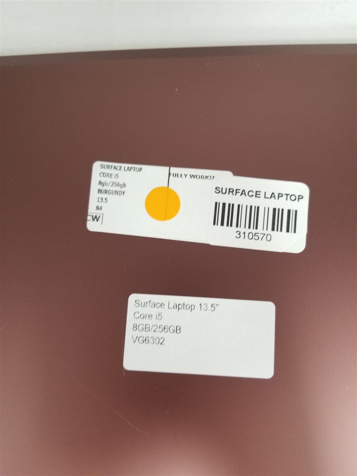Microsoft Surface Laptop Core i5 13.5″ 8GB/256GB Burgundy Fully Working VG6302