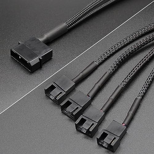 Gavemi Molex to 4 Pin Fan Adapter for 3 Pin 4 Pin PC Case 12V Cooling Fans Mo…