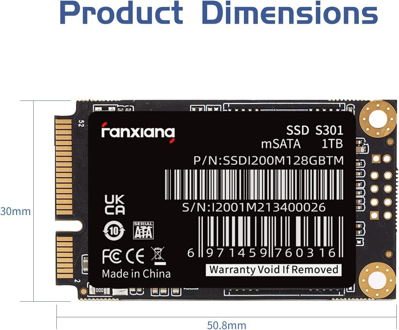 Fanxiang 2TB 1TB mSATA SSD Solid State Drive 6Gb/s For PC/Laptop 550MB/s Lot US