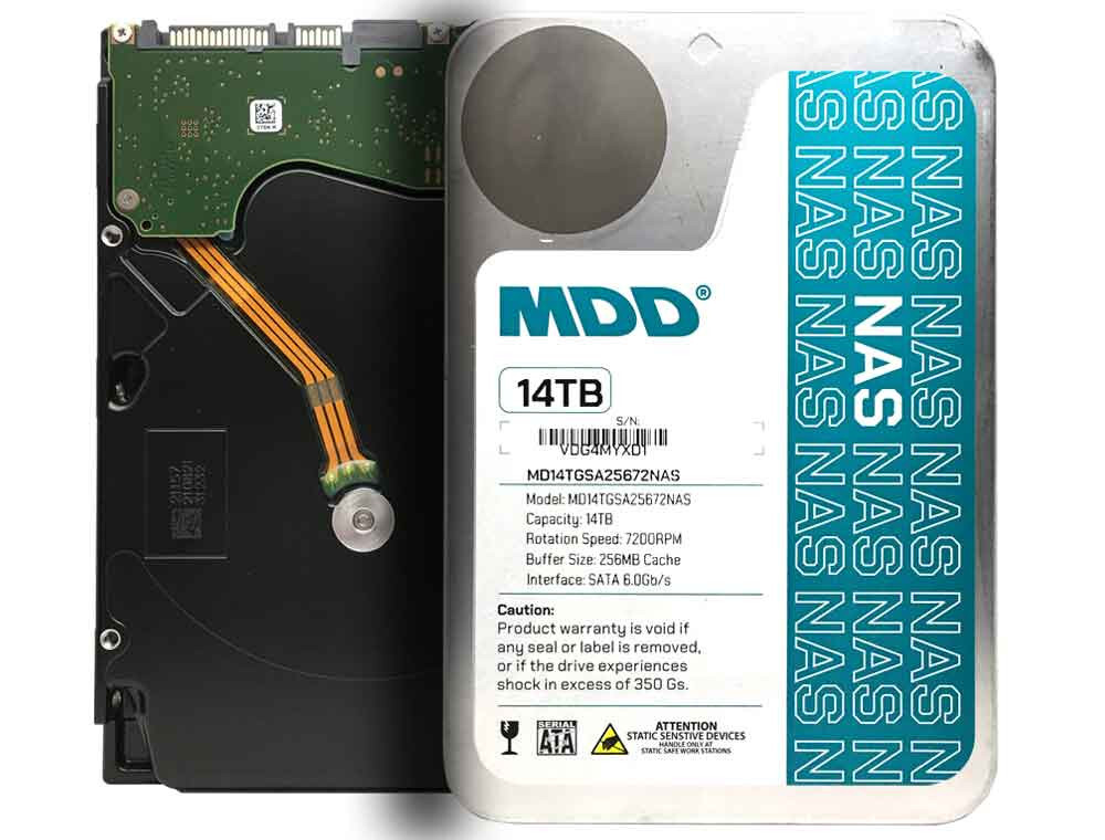 MDD 14TB 7200RPM 256MB Cache SATA 6.0Gb/s 3.5in NAS Hard Drive – 3 Year Warranty