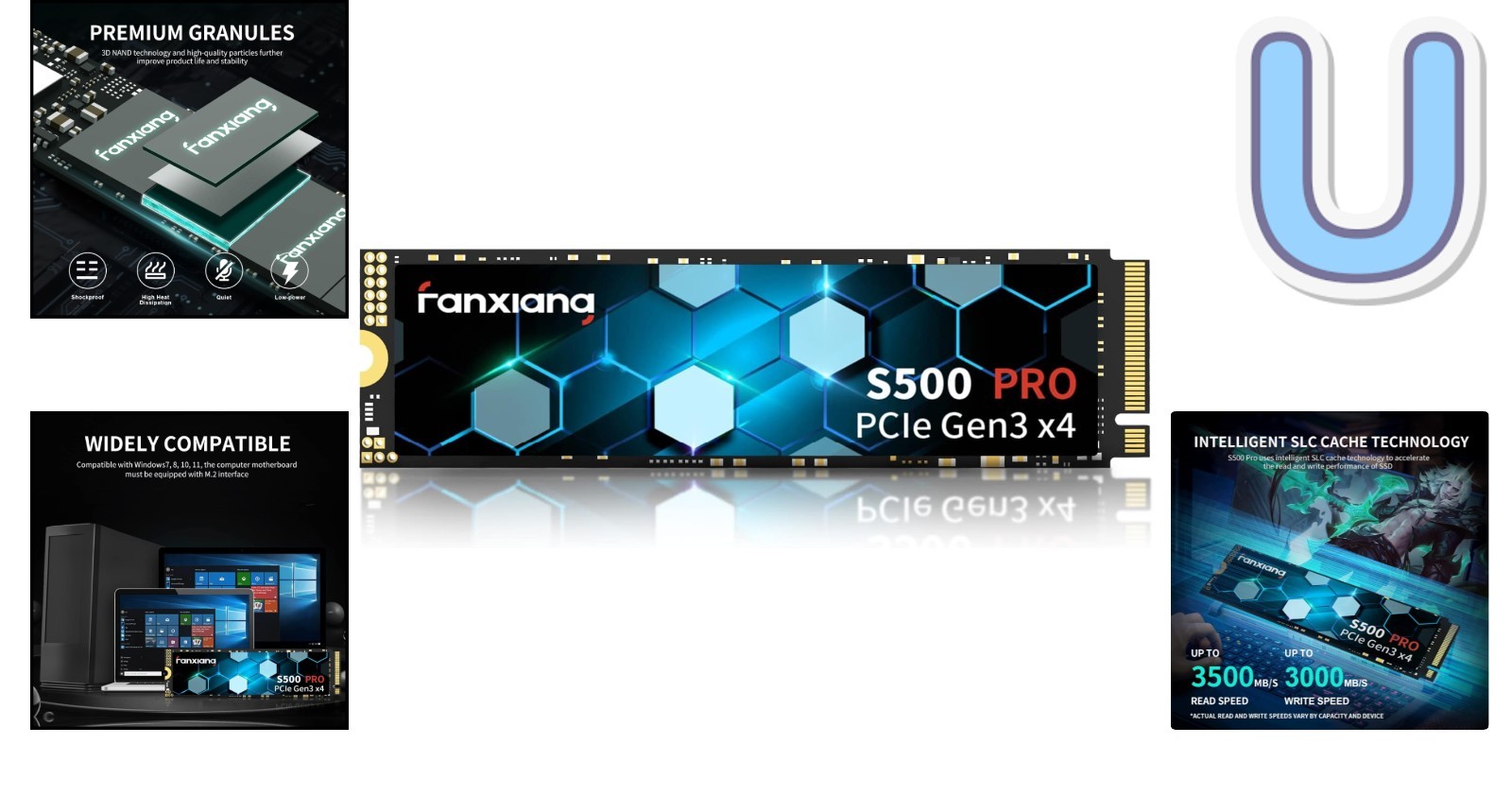 S500 Pro 256GB NVMe M.2 PCIe SSD – Lightning Fast Speeds Up to 3200MB/s