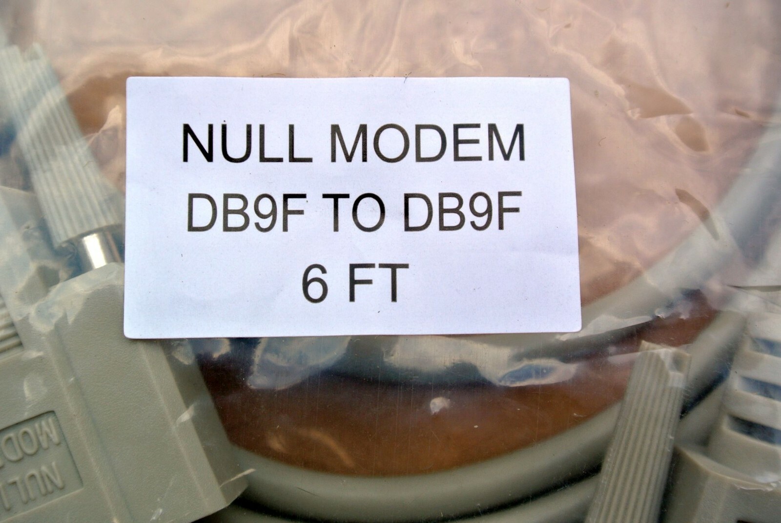 NEW 6FT NULL MODEM SERIAL CABLE DB9F TO DB9F FEMALE TO FEMALE 9 PIN DB9