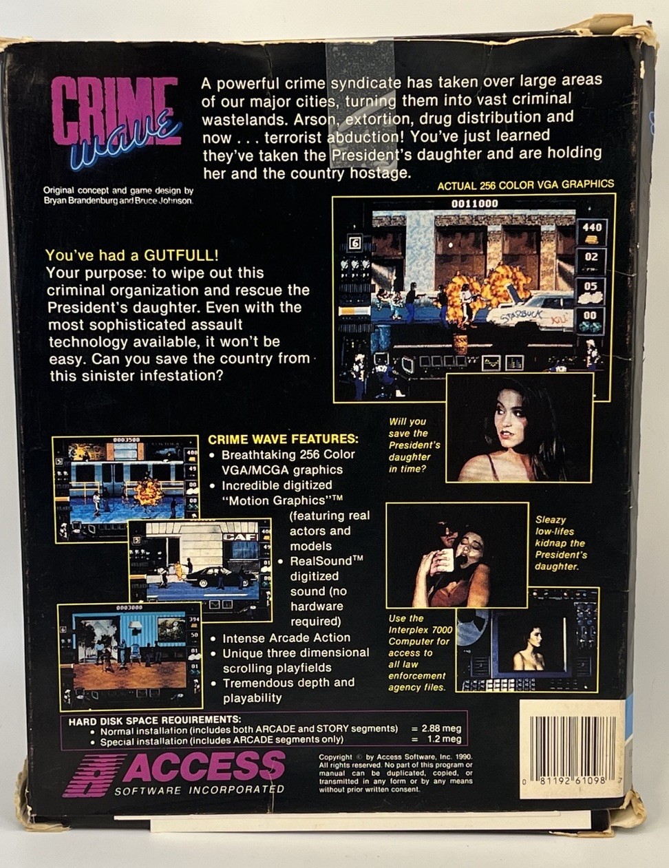 Crime Wave IBM PC MS-DOS Big Box 8 x 5.25” Floppy Disks Access Software CIB