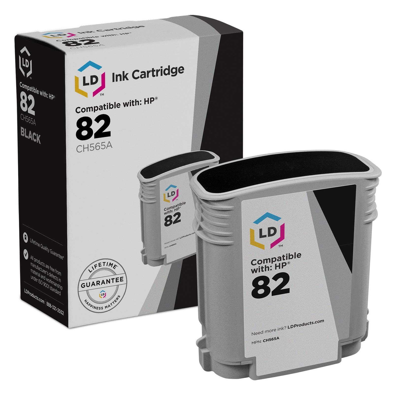 LD Replacement CH565A Compatible with HP 82 Black Ink for Designjet 111 510