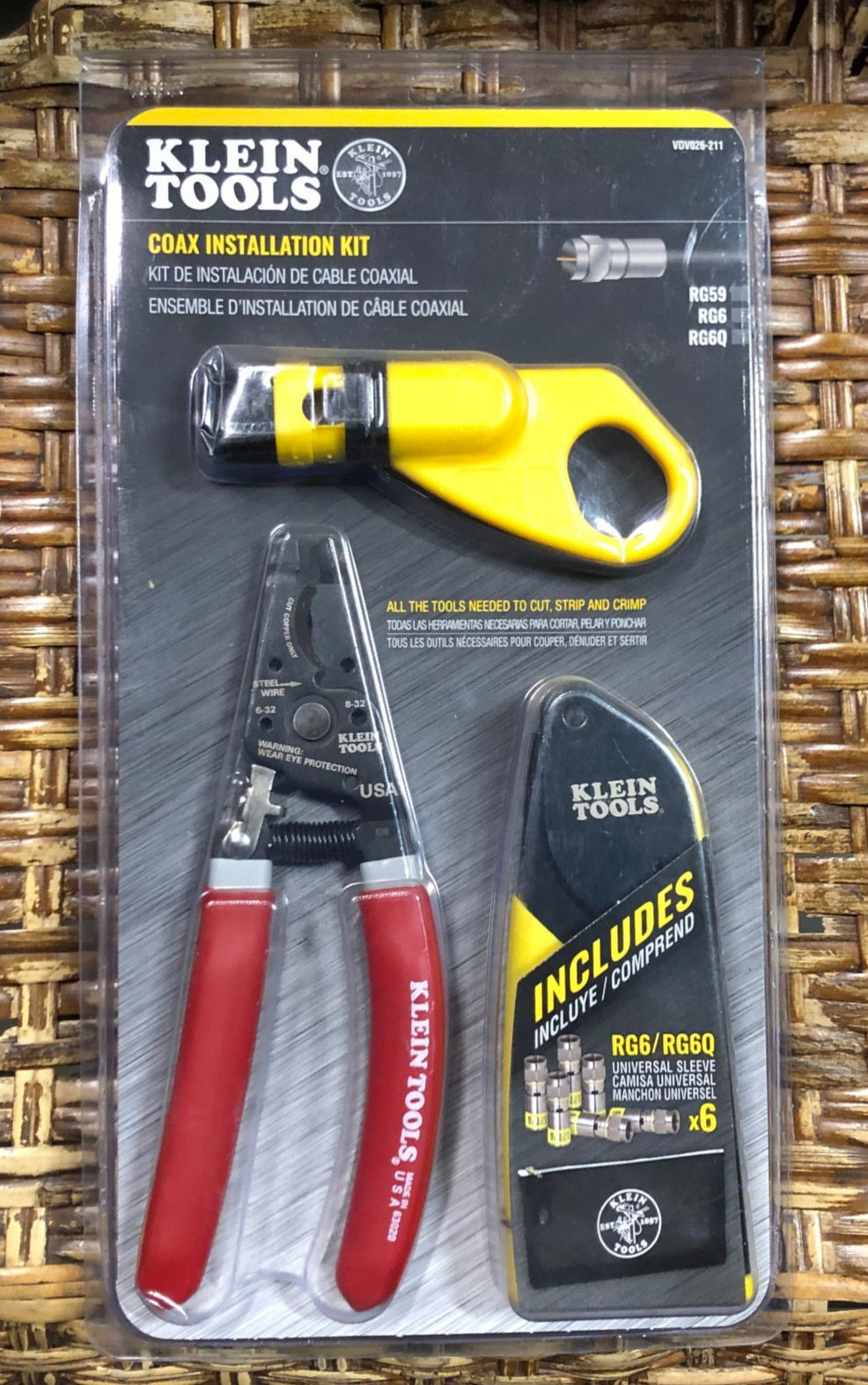 Klein VDV026-211 Coax Cable Installation Kit with Zipper Pouch (NEW SEALED)