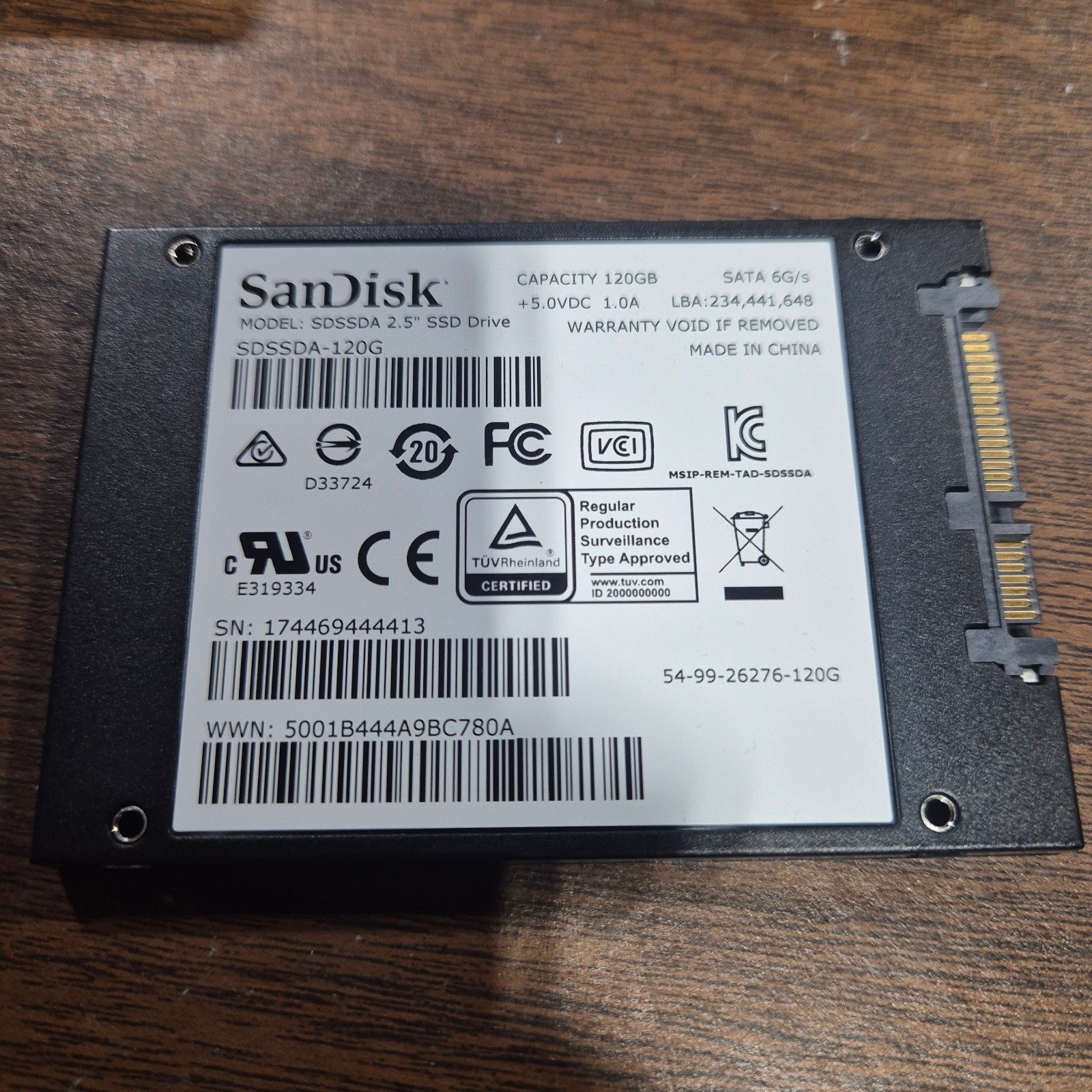 SanDisk – SSD PLUS – 120GB – 2.5″ SATA Drive – 6G/s