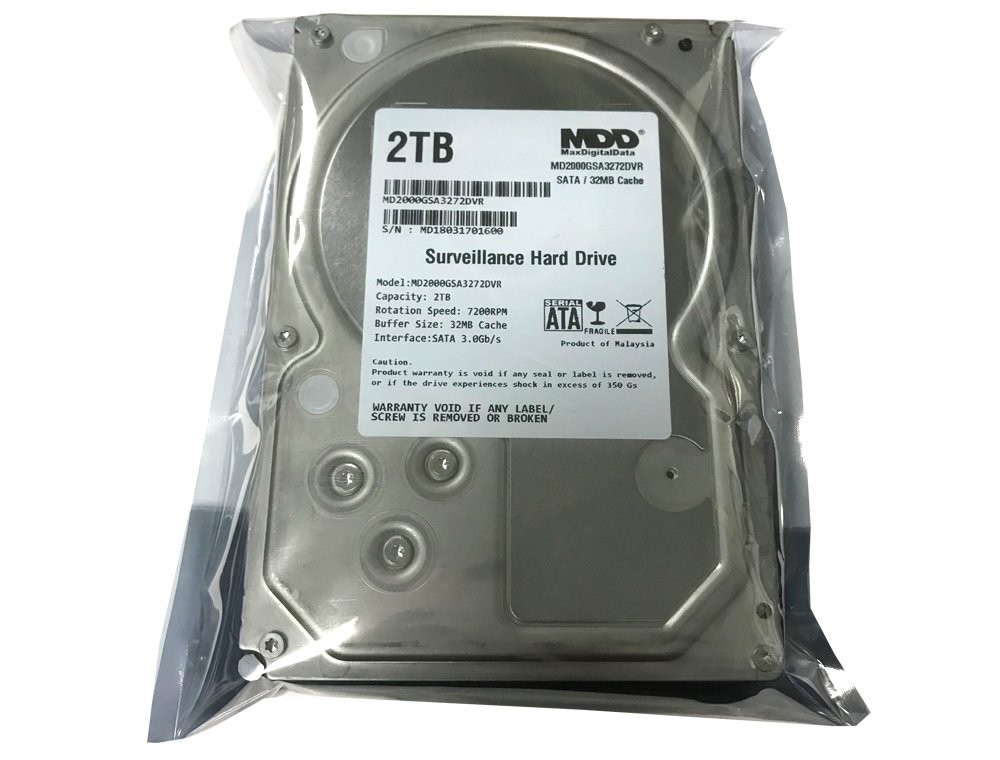 MaxDigitalData 2TB 32MB Cache 7200PM SATA 3.0Gb/s 3.5in Internal Surveillance CC