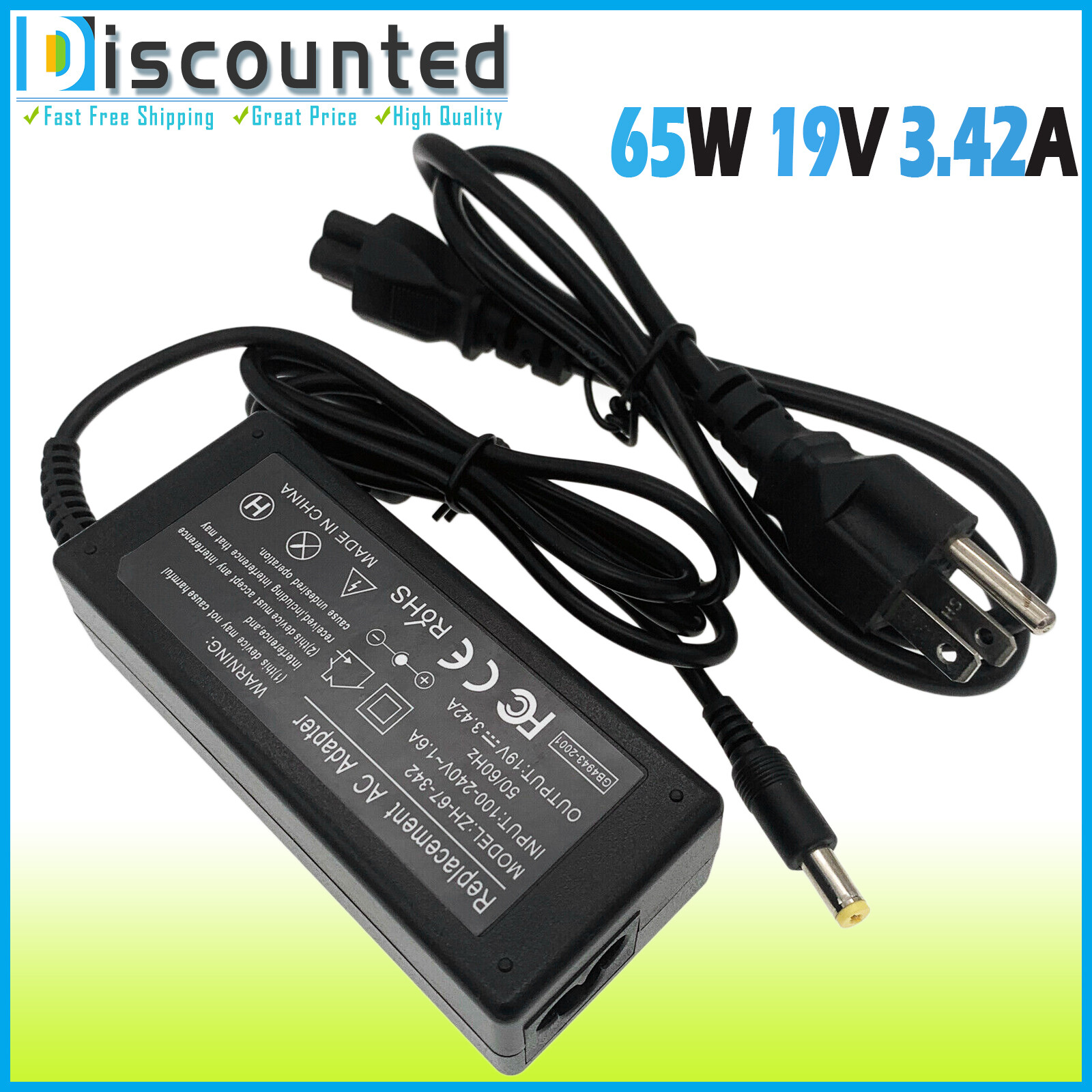 New Acer S201HL S211HL S220HQL V195WL LCD Monitor Screen AC Adapter Power Cord