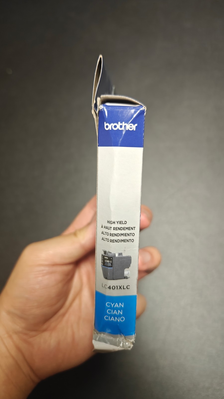 New Open Box Genuine Brother LC401XLC Cyan High Yield Ink Cartridge Exp 02/2029