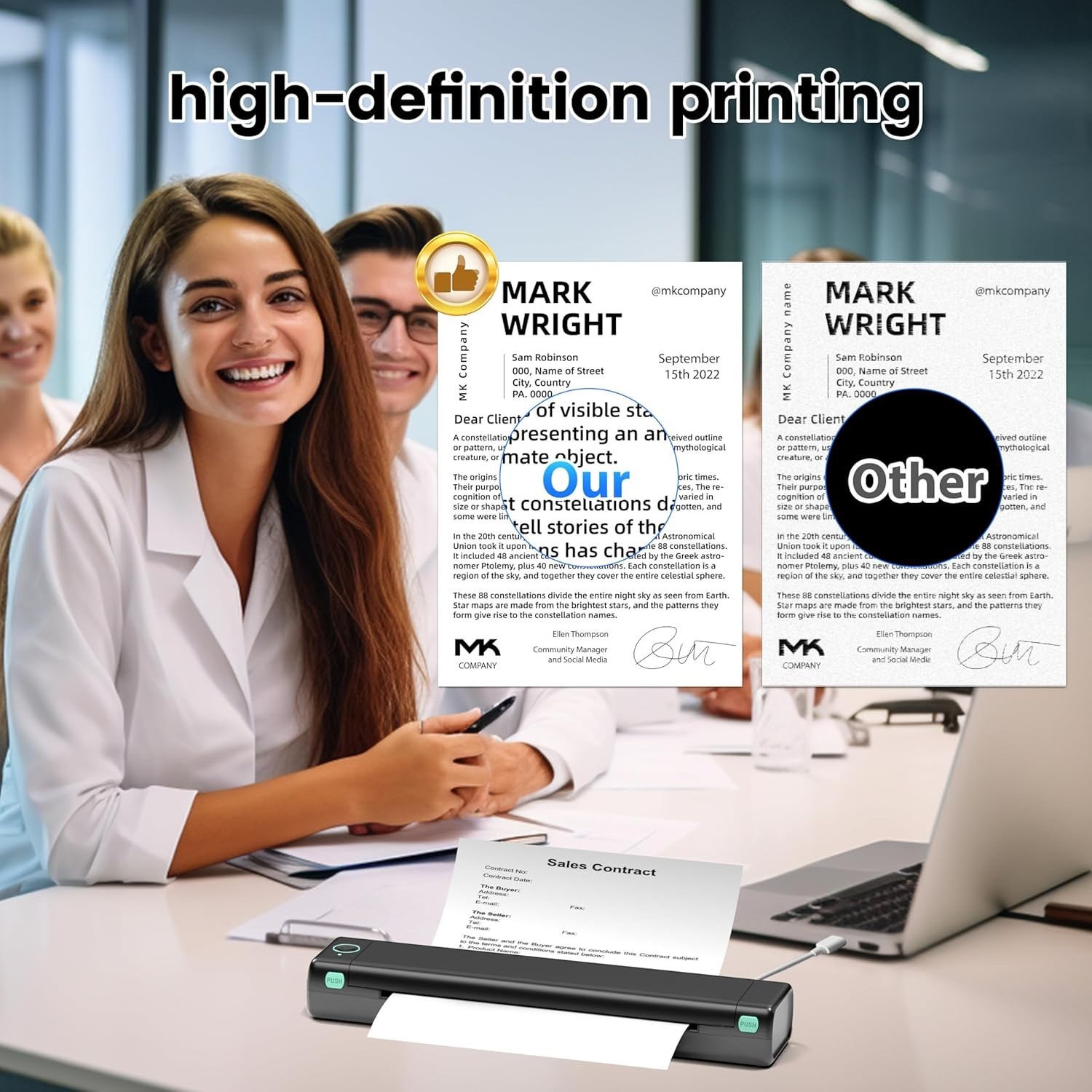 Phomemo M08F Thermal Printer Bluetooth Thermal Printer for 8.5″ X 11″ US Letter