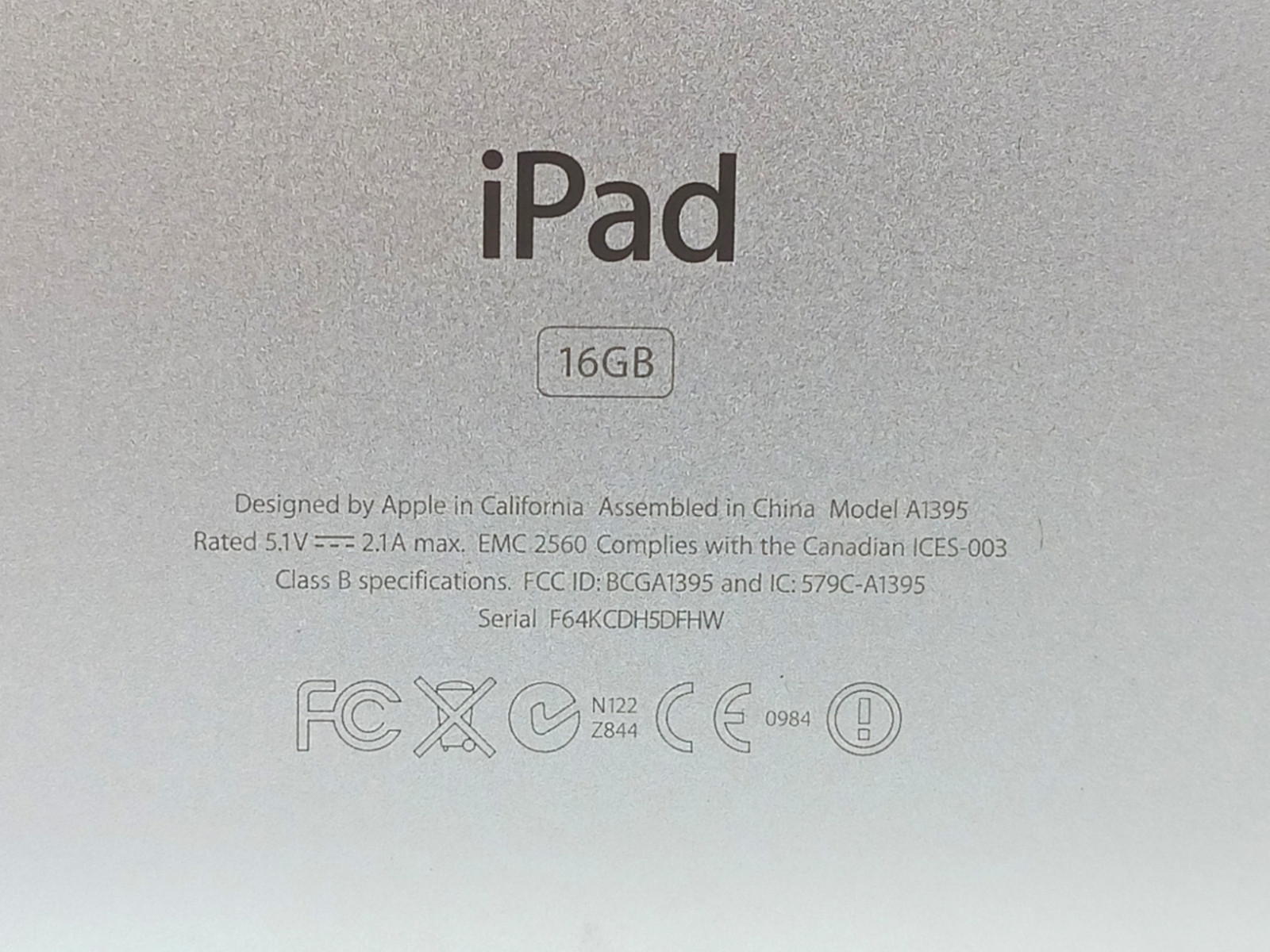 Apple iPad 2 16GB, Wi-Fi, 9.7in, A1395 – TESTED w/ POWER CORD + WARRANTY!