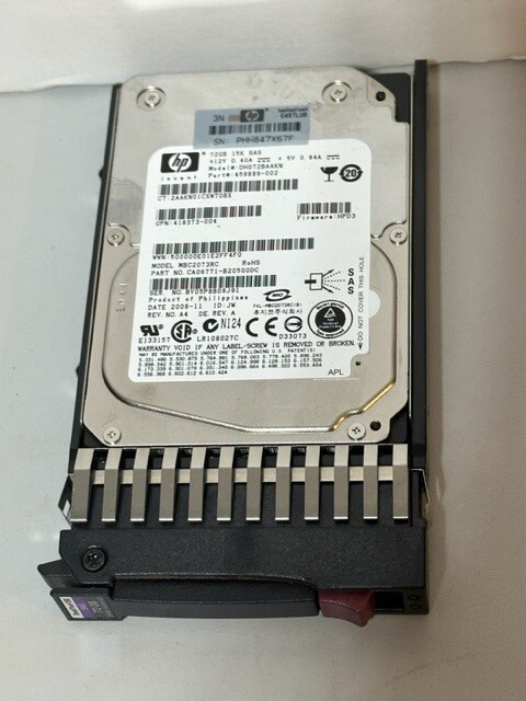 HP 2.5″ SAS 72Gb Hard Drive with Frame – Buyer picks model and features
