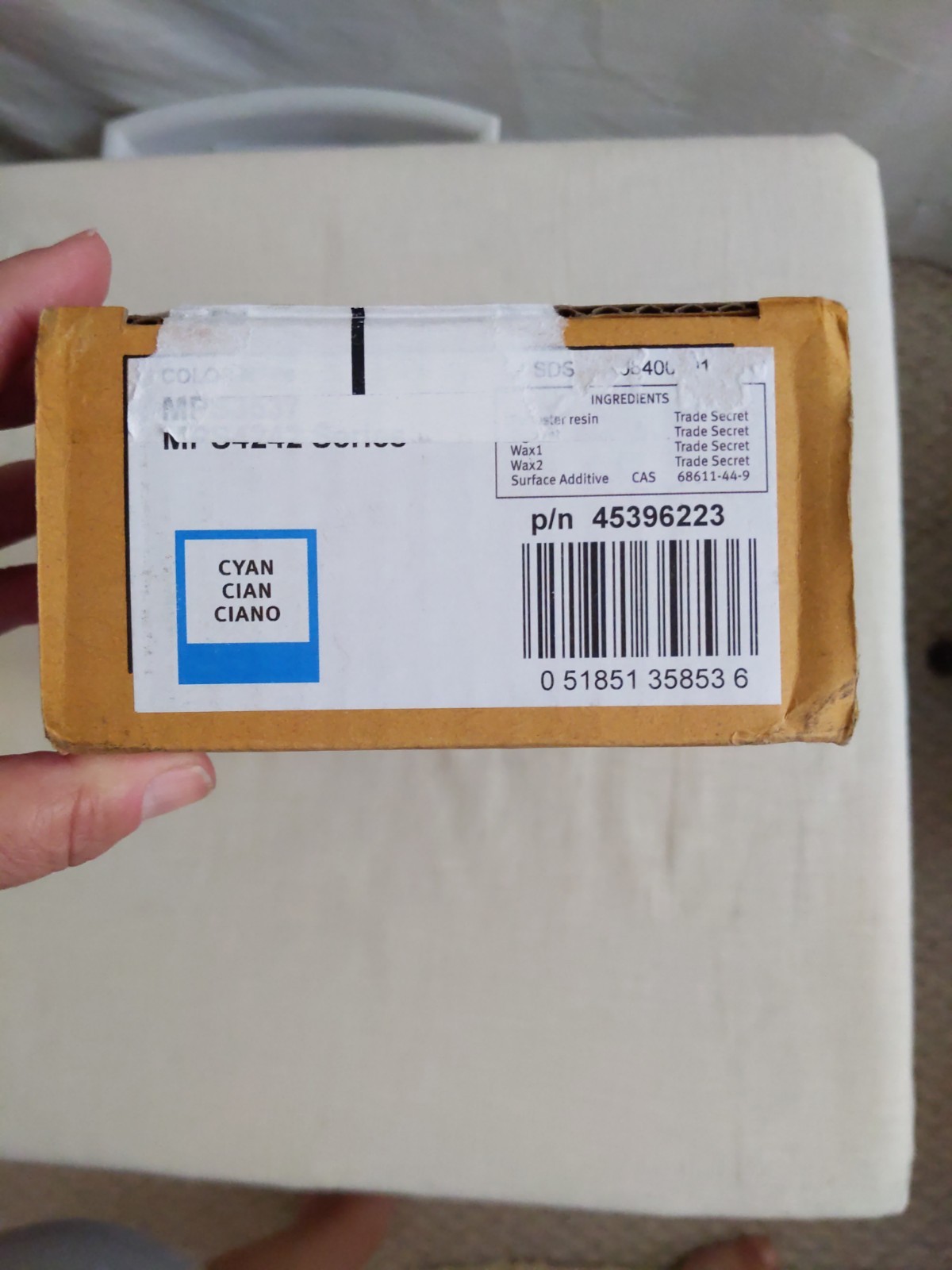 OKI Okidata CYAN Toner p/n 45396223, New, Original OEM For: MPS3537, MPS4242
