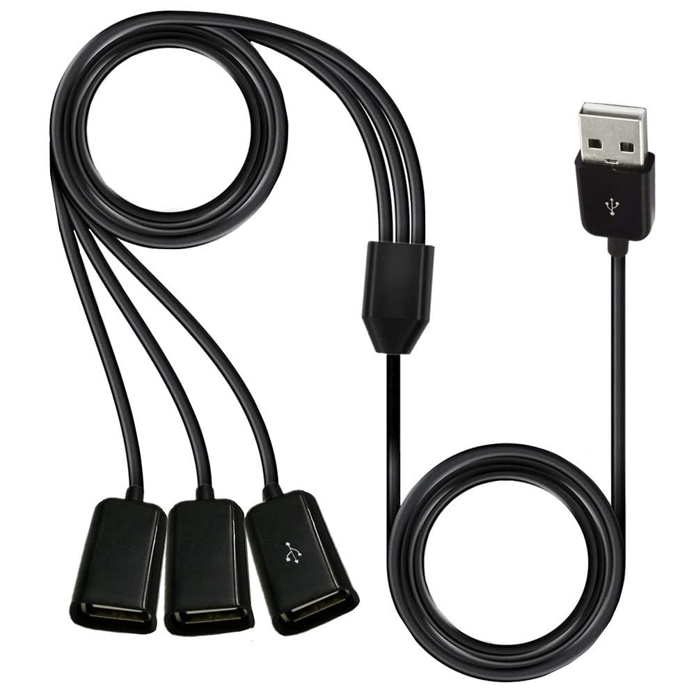 RIIEYOCA USB Splitter Y Cable,3 in 1 3.3 feet, usb Male 1 to 3 Female