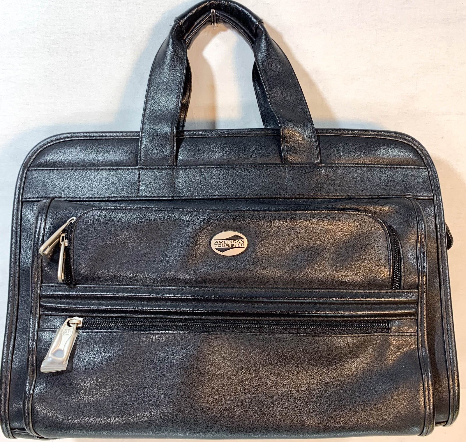 Laptop Bag American Tourister Carry On Black Faux Leather 11.5in X 16.5in