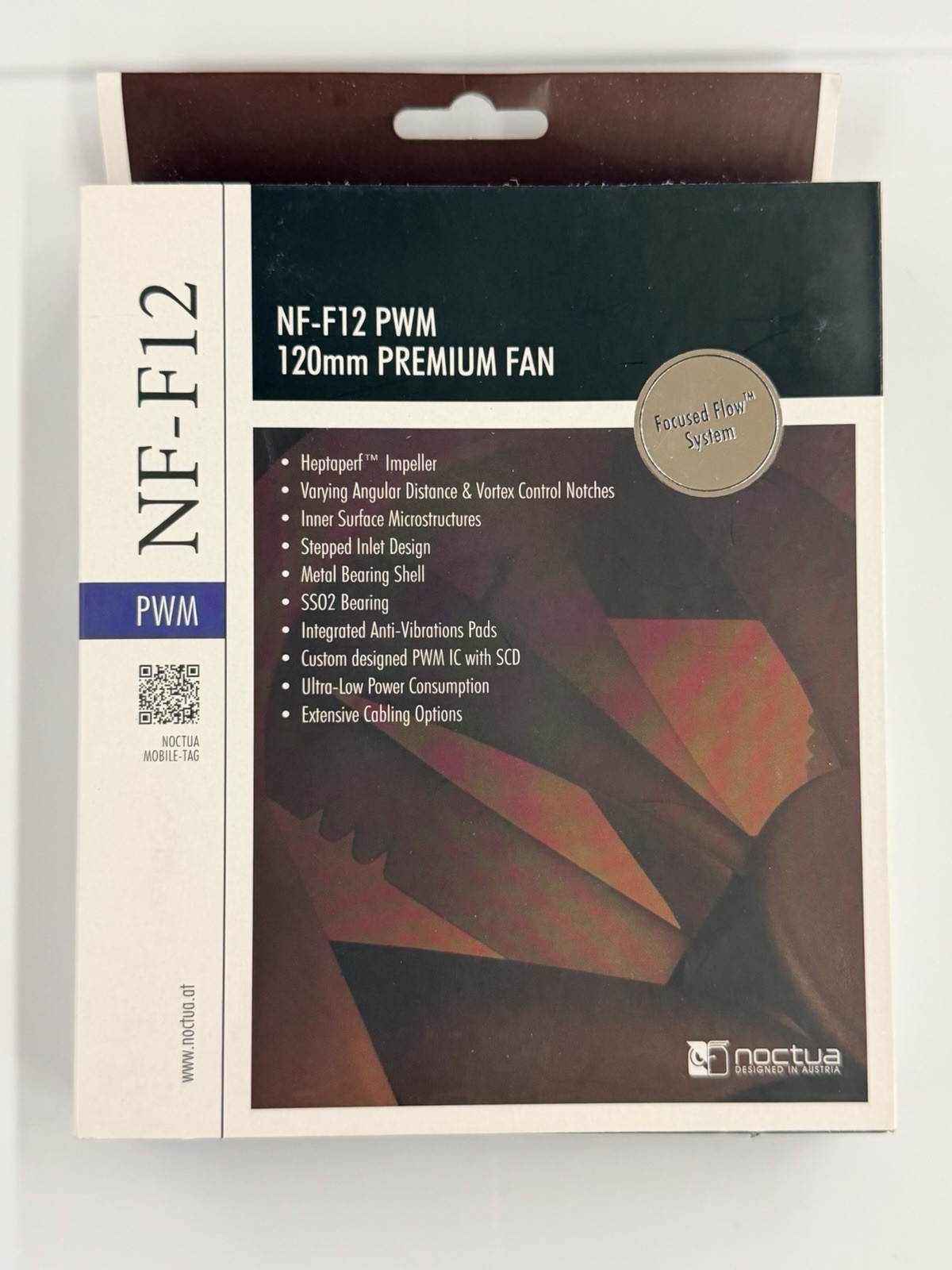 Noctua NF-F12 PWM 12V 1500RPM Focused Flow PC Gaming Case Cooling Fan NEW SEALED