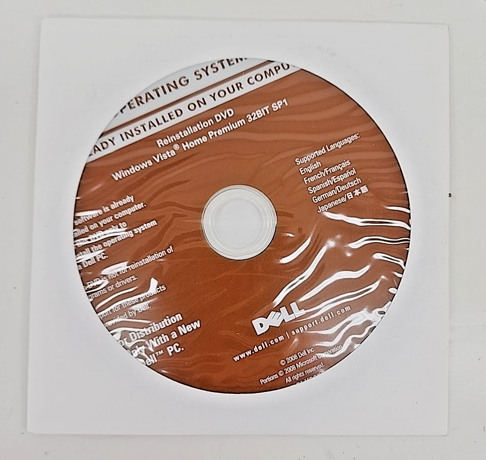 Dell Windows Vista Home Premium: Reinstallation DVD CD 32 Bit NEW Sealed