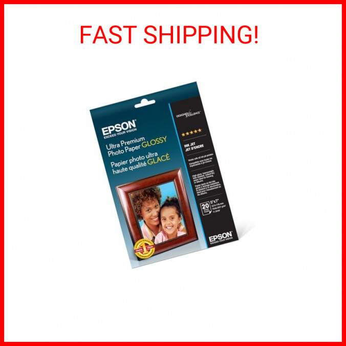 Epson Ultra Premium Photo Paper GLOSSY (5×7 Inches, 20 Sheets) (S041945)