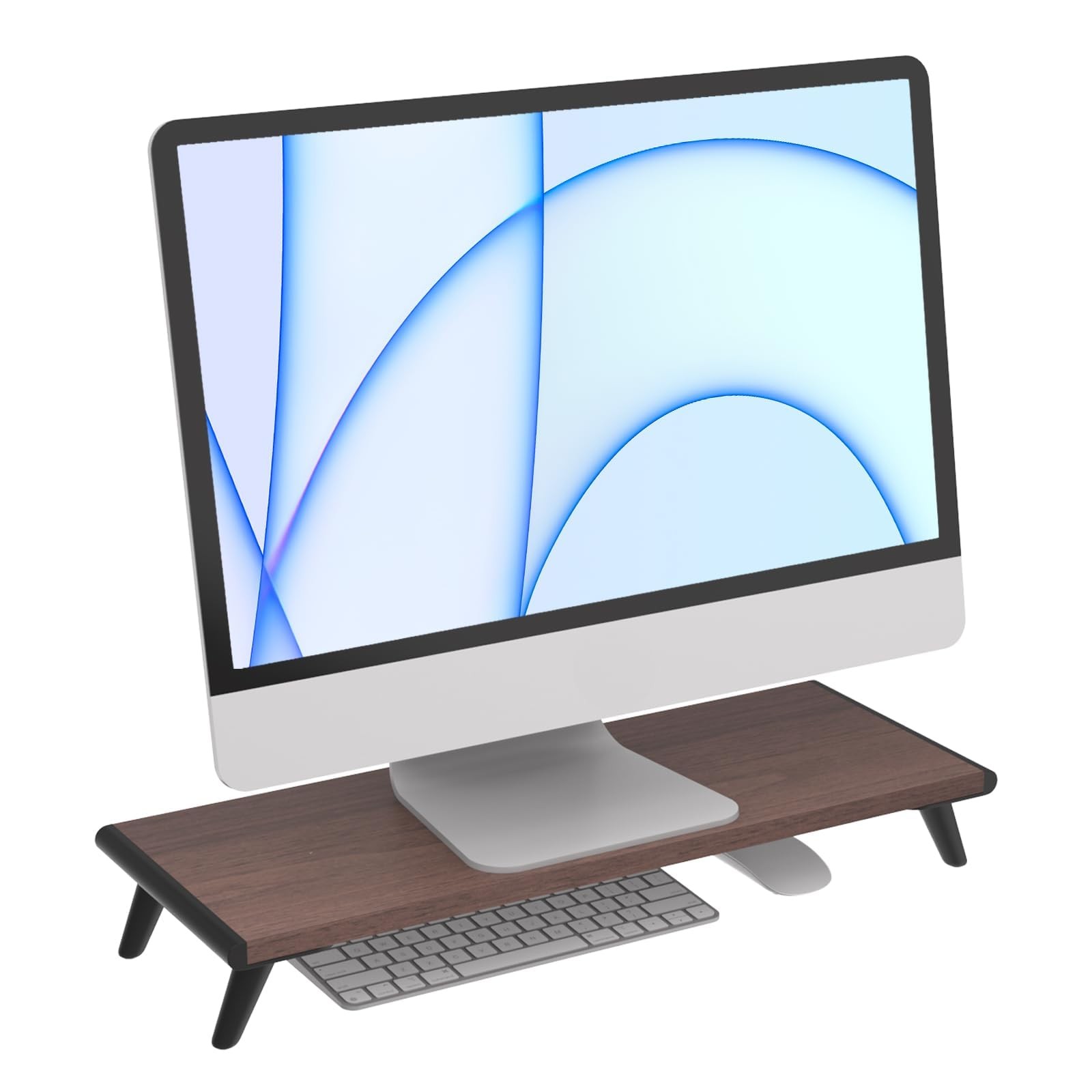 Monitor Stand Riser Desktop Computer Shelf Brown 22.4×8.3 Inch Organizer