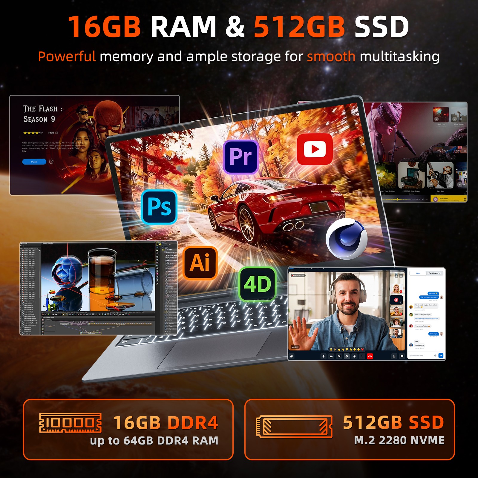 2026 SGIN Laptop Computer 15.6 inch Intel Quad-Core Processor 16GB RAM 512GB SSD