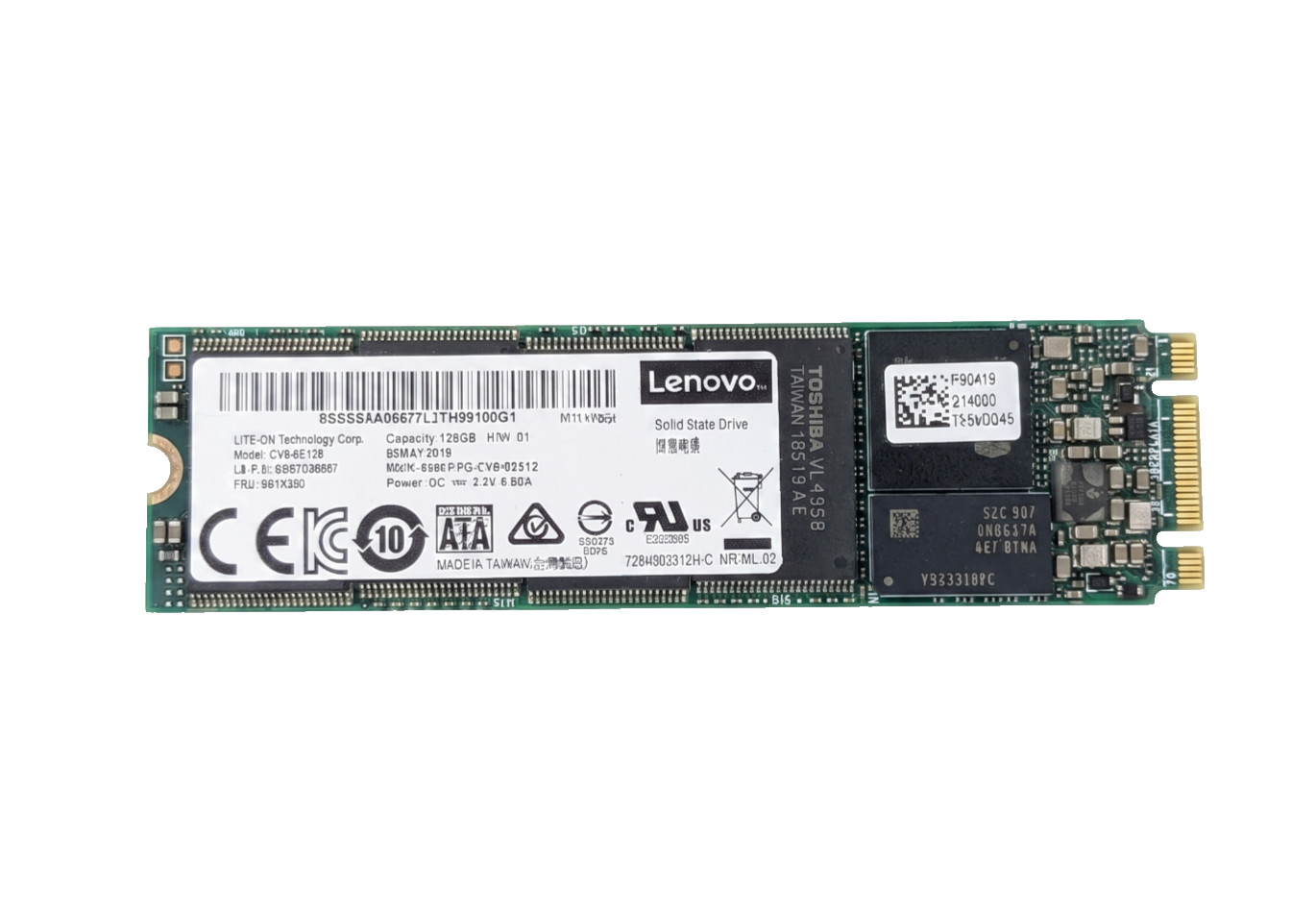 Lenovo Lite-On 128GB M.2 2280 SATA 6Gb/s SSD CV8-8E128 FRU 00YK353 Solid State