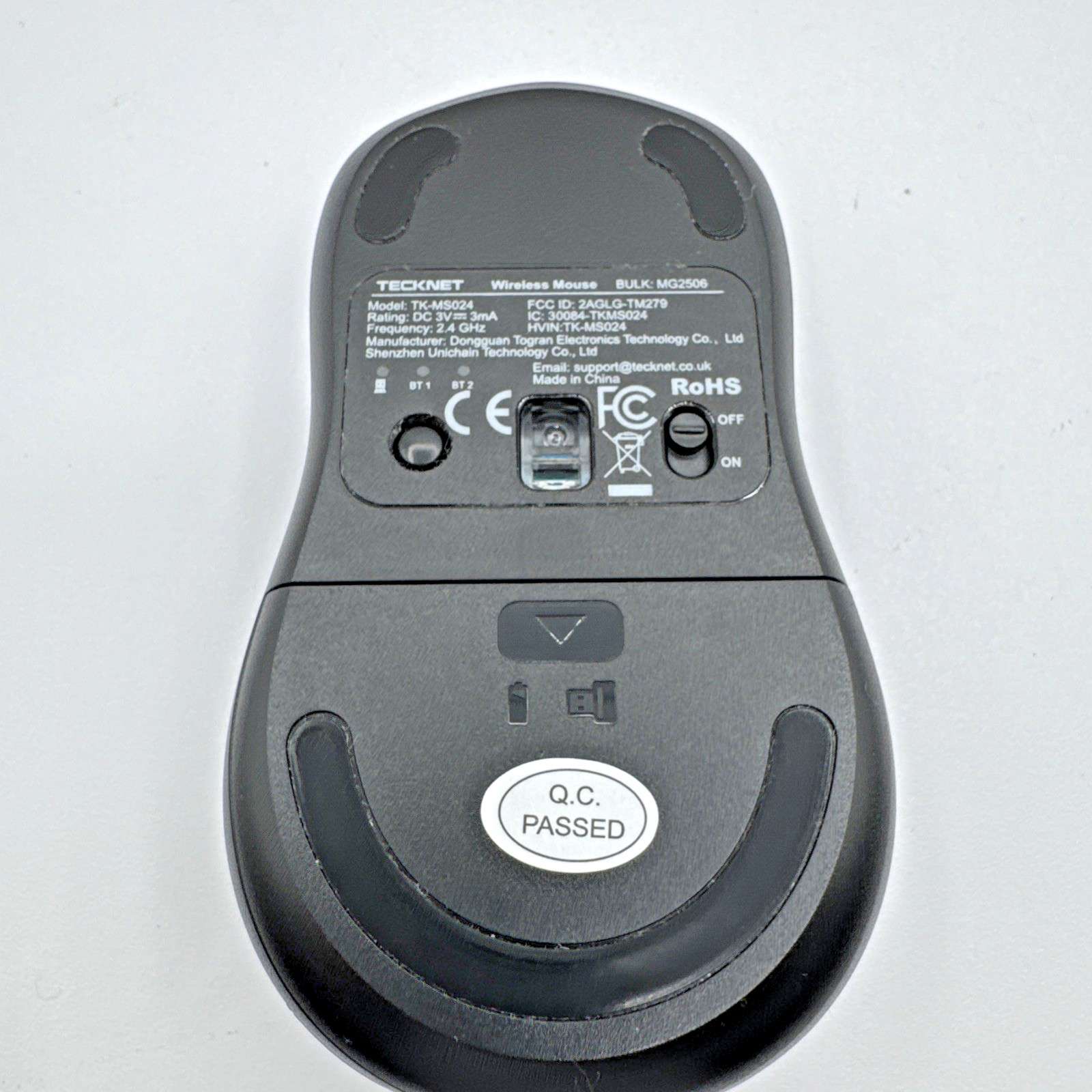 TECKNET Tri-Mode Bluetooth Wireless Mouse 4800 DPI Silent 6-Button 2.4GHz Gray