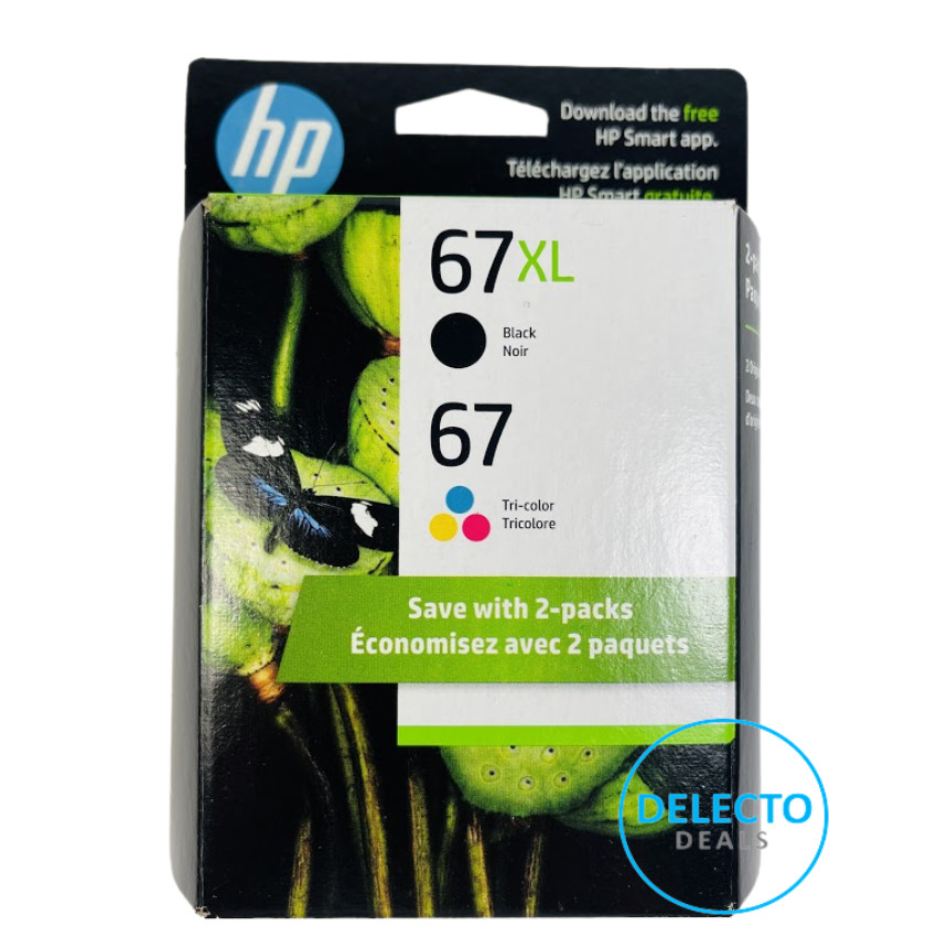 GENUINE 2-Pack HP 67XL Black & 67 Tri-Color ink cartridge 3YP30AN SEALED 7/2026+