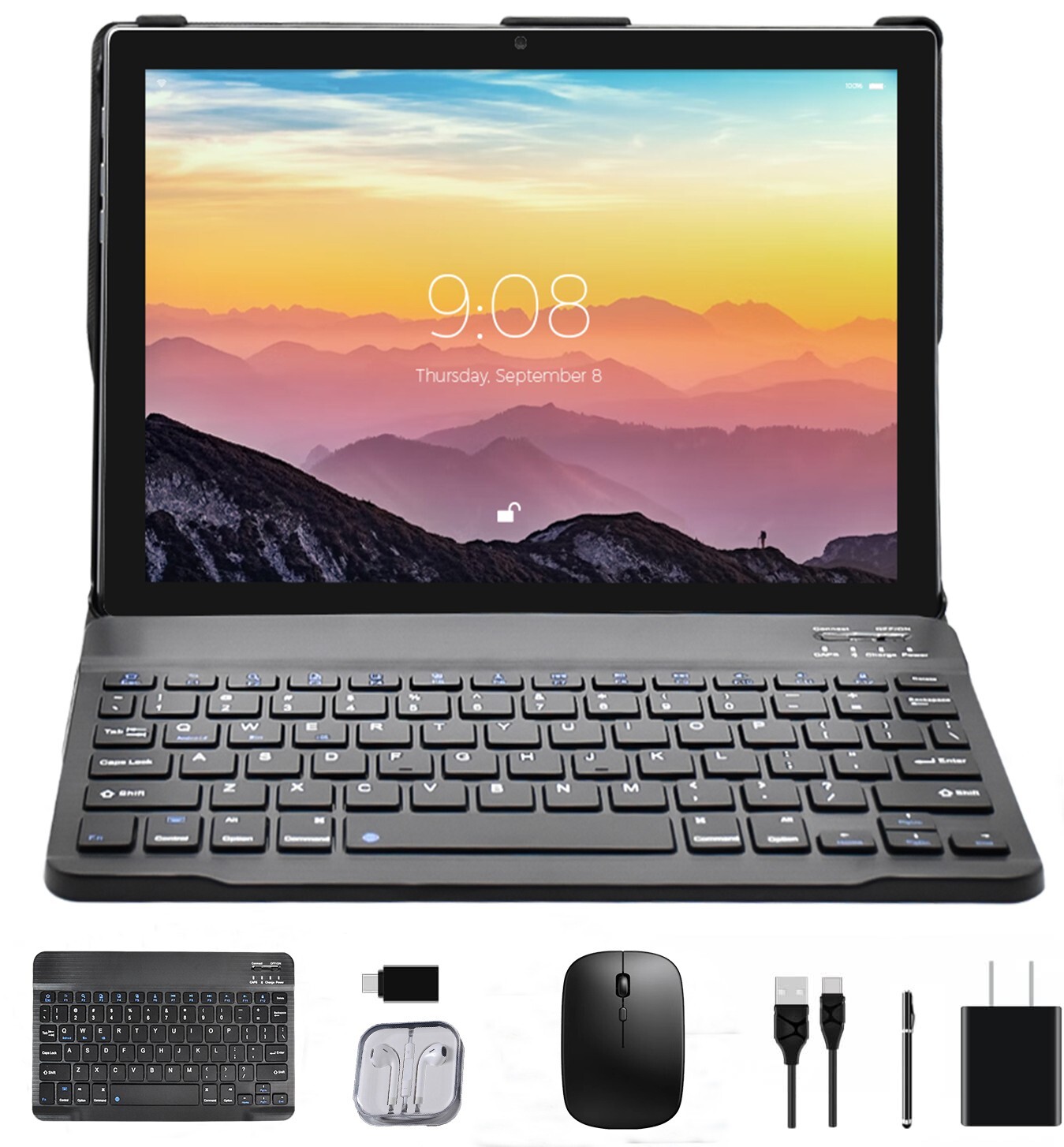 10 In Android 11 Deca core 4G Tablet Computer PC Wifi Bundle Keyboard Case 256GB