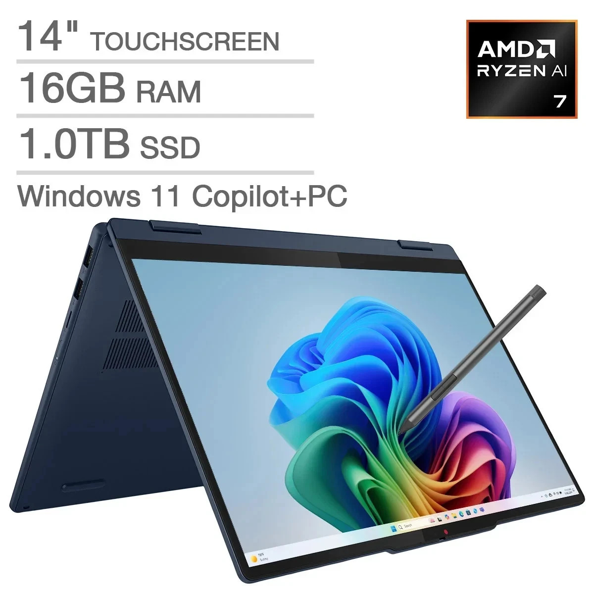 Lenovo IdeaPad 5 14″ 2-in-1 Ryzen AI 7 350 16GB 1TB w/ Pen 83KT001YUS Grade A-