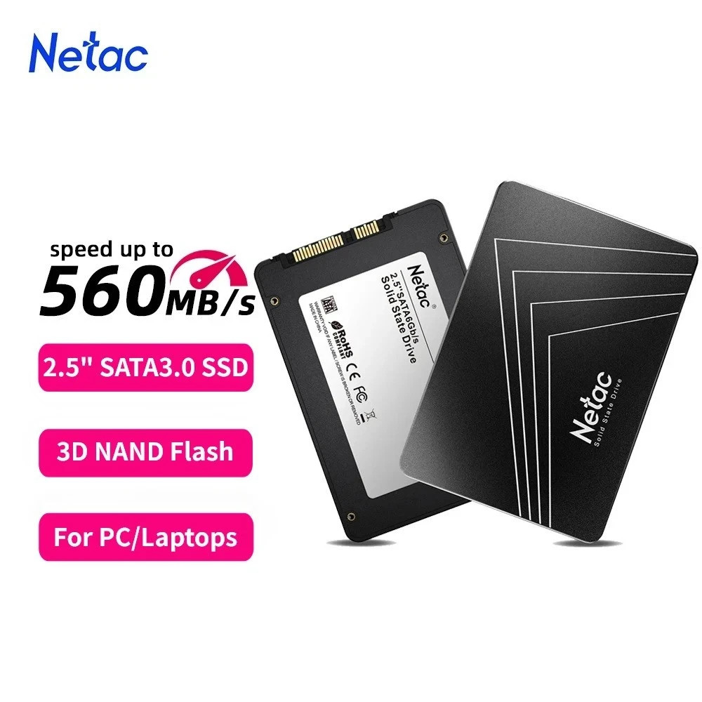 Netac 128GB SSD 2.5” SATA III 6Gb/s Internal Solid State Drive 500MB/s PC Latop