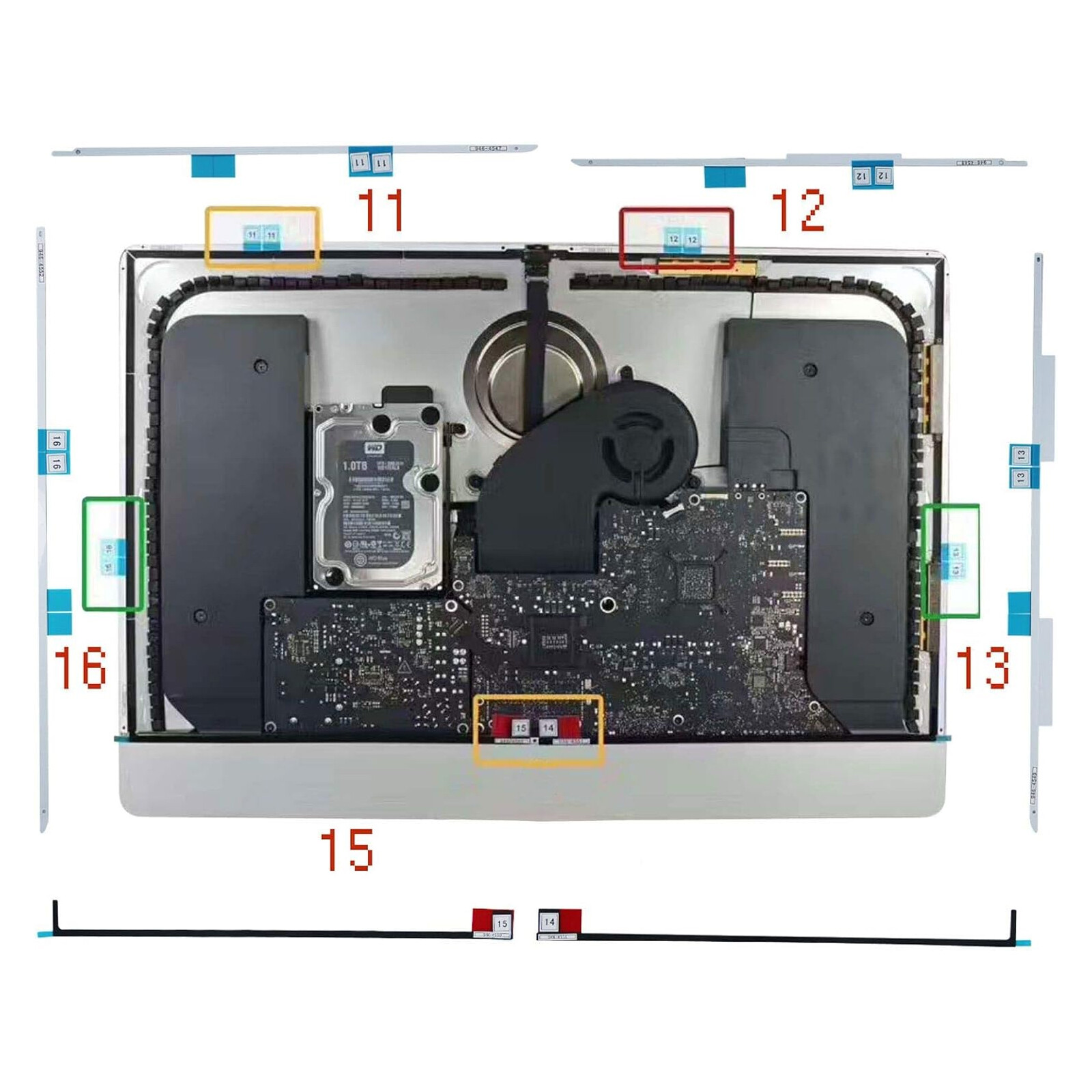 For iMac 27 in A1419 2012 2013 2014 2015 LCD Screen Adhesive Strip Sticker Tape