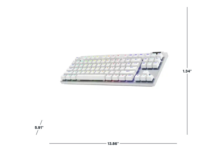 G PRO X TKL LIGHTSPEED Gaming Keyboard-WHITE-US-2.4GHZ/BT-TACTILE 920-012143