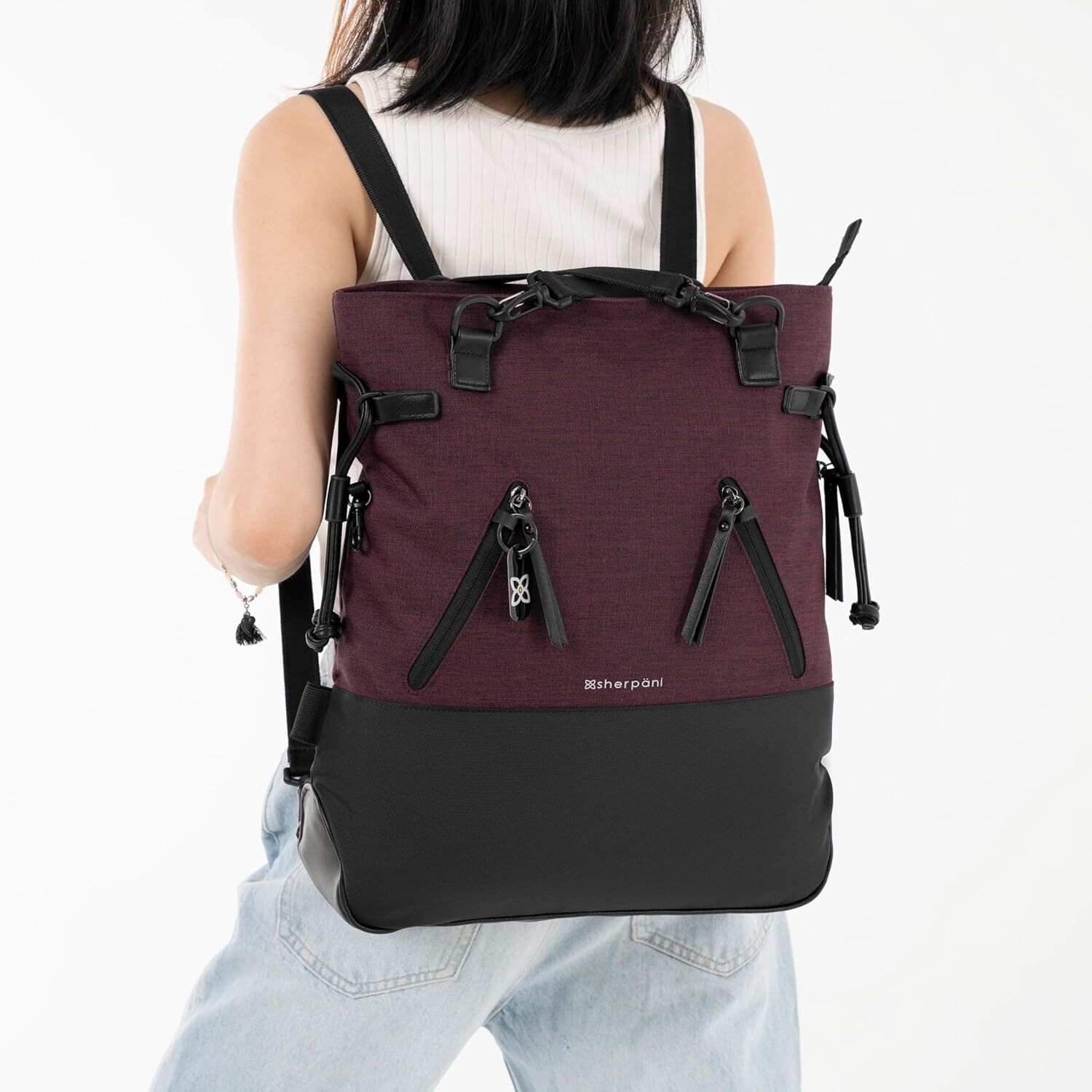 Sherpani Tempest, Anti-Theft Travel Backpack, Teacher Tote One Size, Merlot