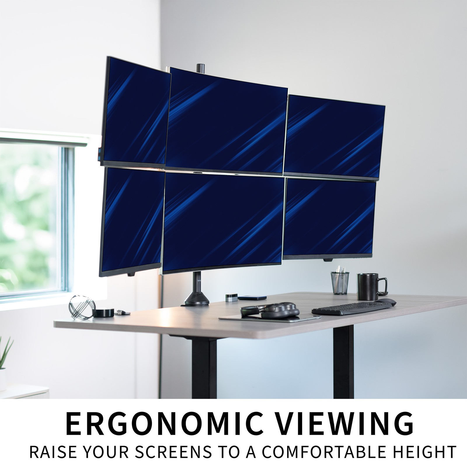 VIVO Telescoping Extra Tall Hex Ultrawide 27″ to 38″ Monitor Desk Mount