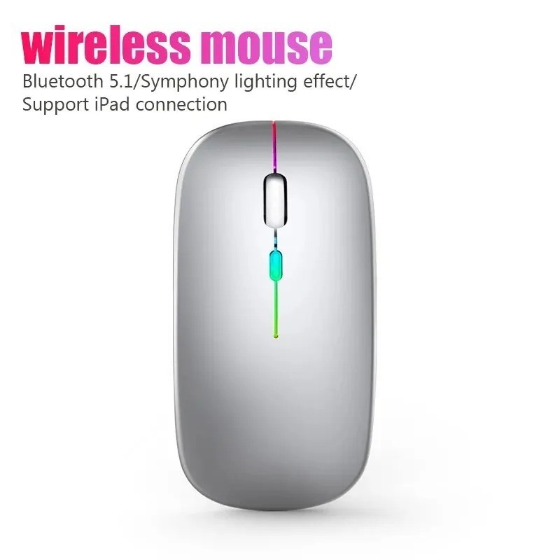 2.4GHz Wireless Optical Mouse USB Rechargeable RGB Cordless Mice For PC Laptop