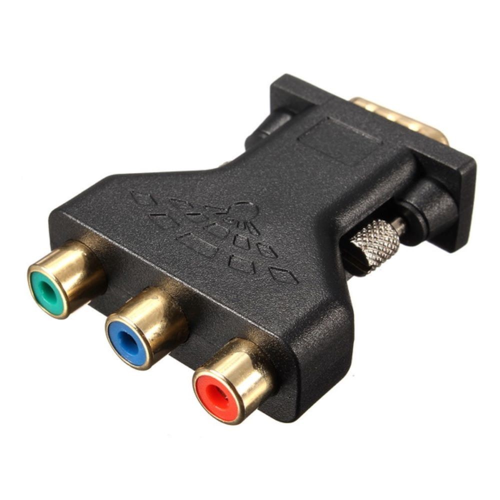 Component YPbPr RGB To D-Sub 15 Pin Male VGA Pass-Through Adapter