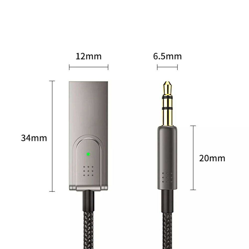 AUX To Bluetooth 5.1 Adapter 3.5mm Bluetooth Receiver Microphone For Car US Lot