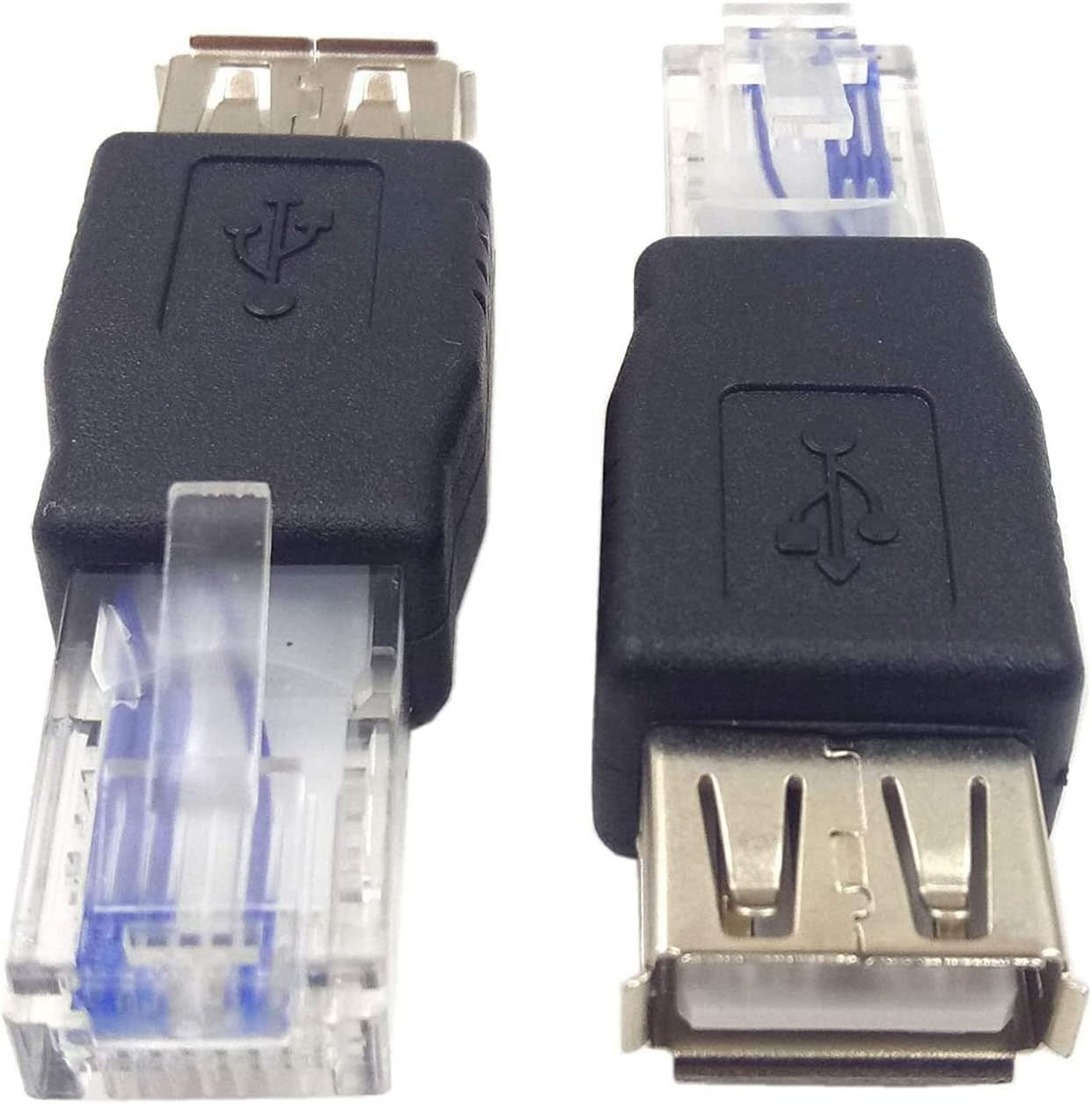 (2-Pack) USB – RJ45, USB2.0 a Female to RJ45 Ethernet Male AF-8P8C Connector, US