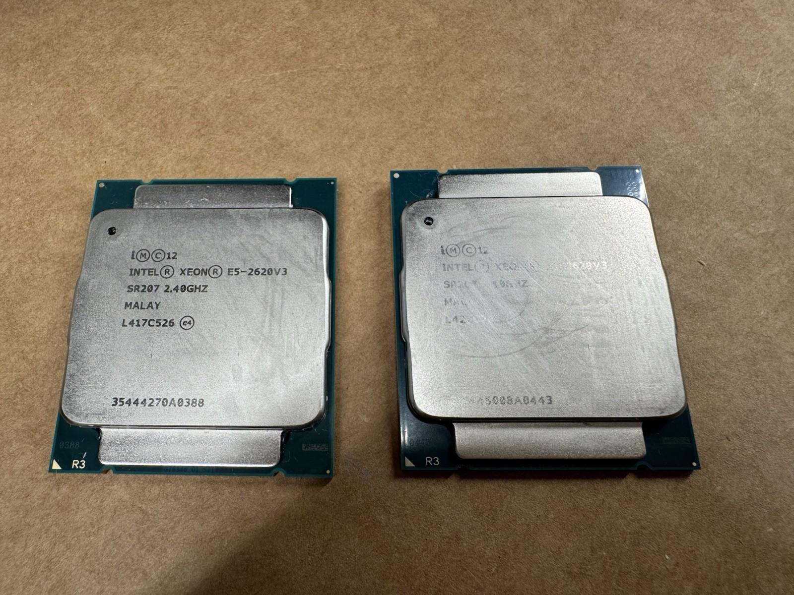 LOT OF 2 INTEL XEON E5-2620 V3 SR207 2.4GHZ 15MB 6 CORE 85W – SERVER PULL