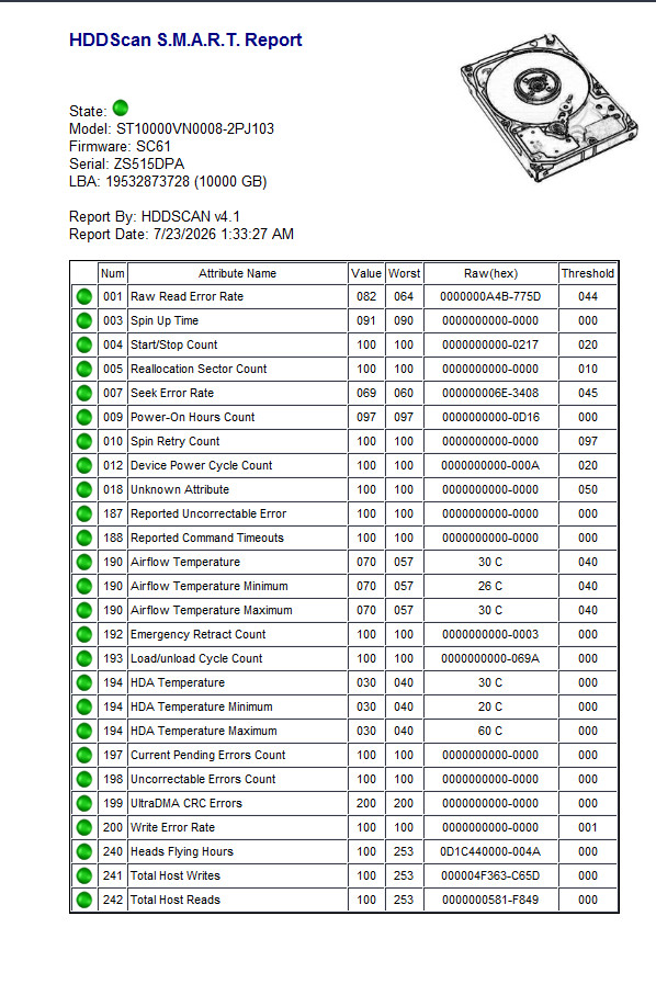 Seagate IronWolf 10TB Internal HDD CMR 3.5in SATA 7200 RPM ST10000VN0008